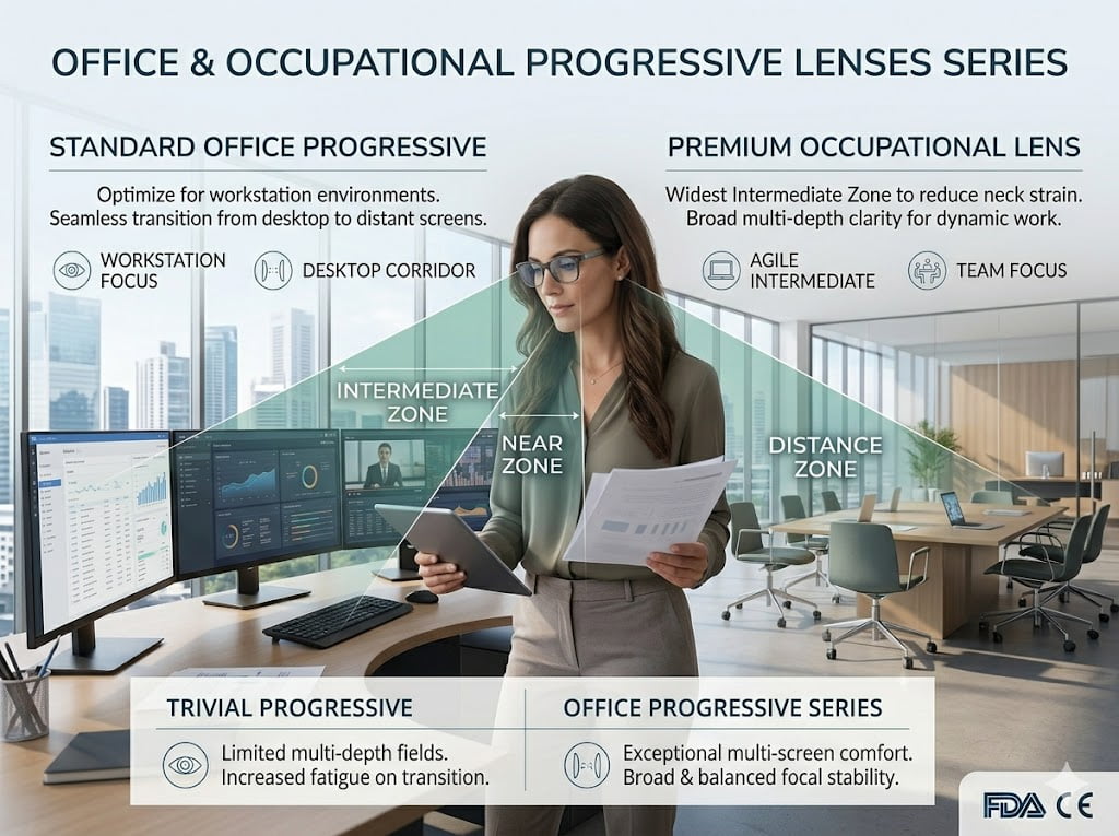 Office progressive lens design diagram